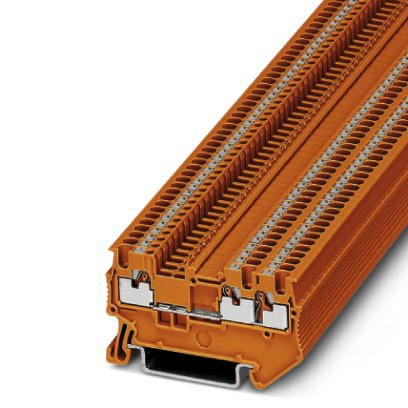 Phoenix Contact Multi-Conductor Terminal Block; PT 1.5/S-TWIN OG; 15A; 600V; 1-Level; #26 - #14; Push-In Connection; Orange